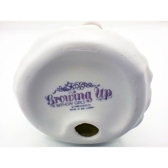 Enesco Growing Up Girls Figure Age 11 Blonde Girl in Green Dress Vintage 5.25 In - Picture 13 of 14